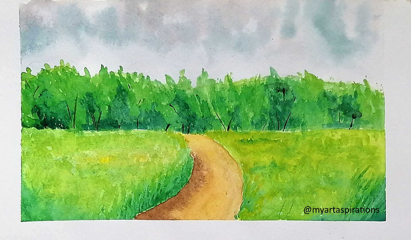 Simple Watercolor Landscape Painting Simple Watercolor Landscape Painting